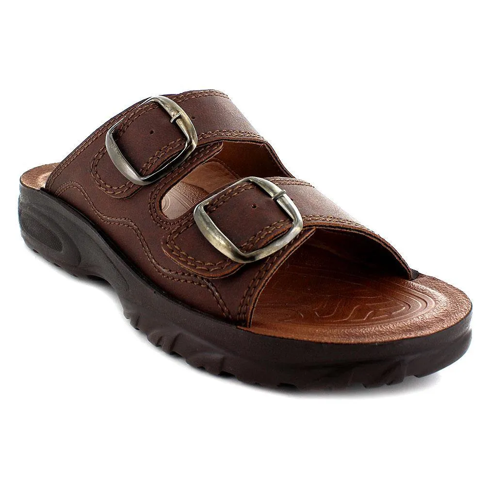 Aerosoft - Grabone A5402 Dual Strap Comfortable Slide Sandals For Men With Metal Buckle