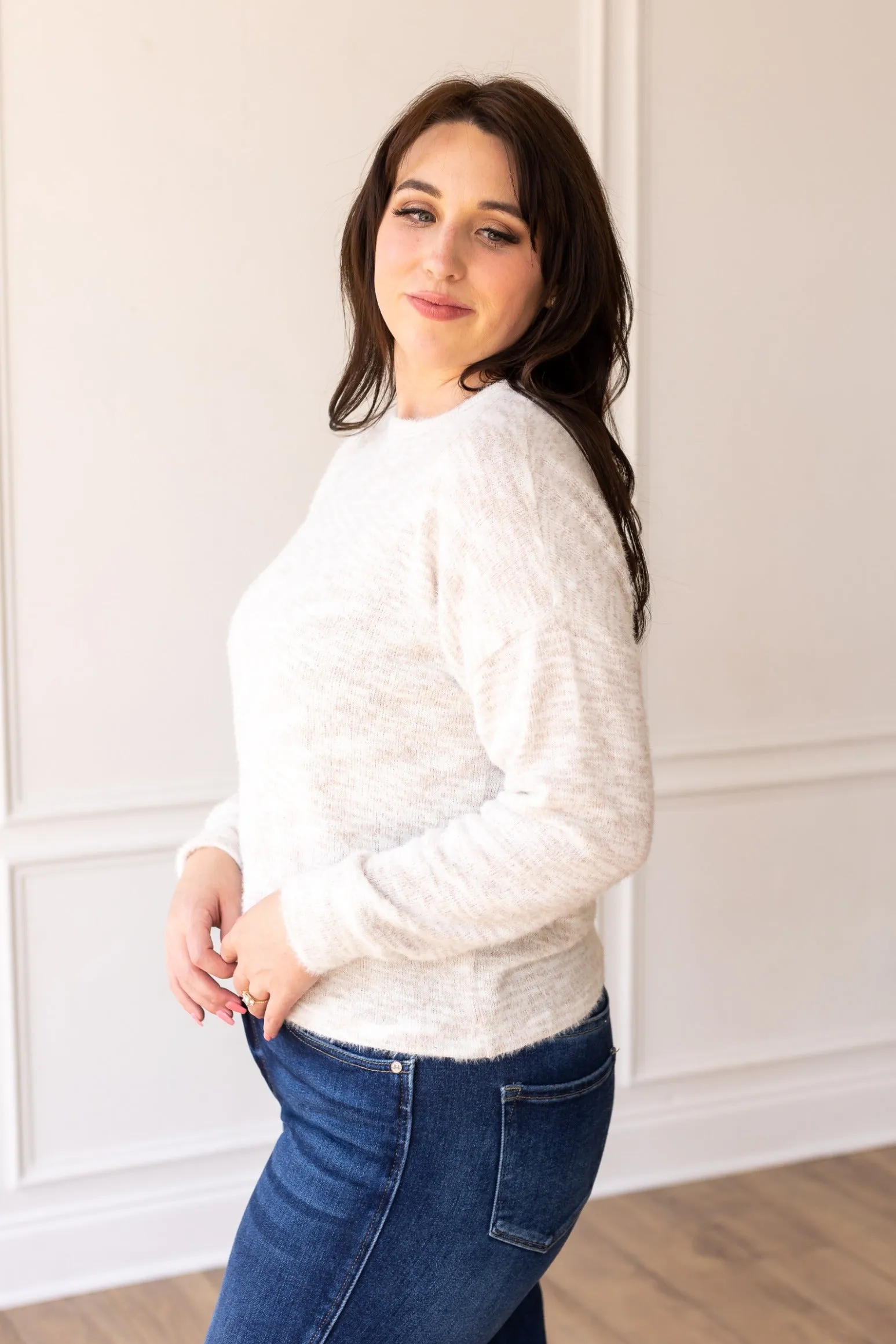 Brighter Day Cream Heathered Sweater