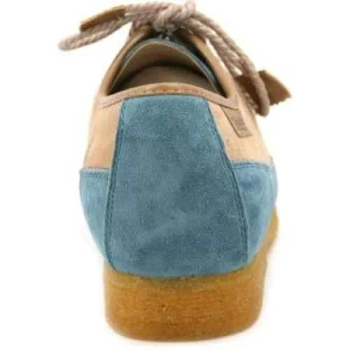 British Walkers Crown Men's Powder Blue and Beige Suede Crepe Sole Low Top Shoes