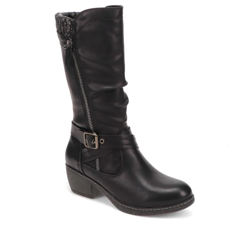 Buckle-Detailed Slouch Long Boots - WOIL40021 / 326 323