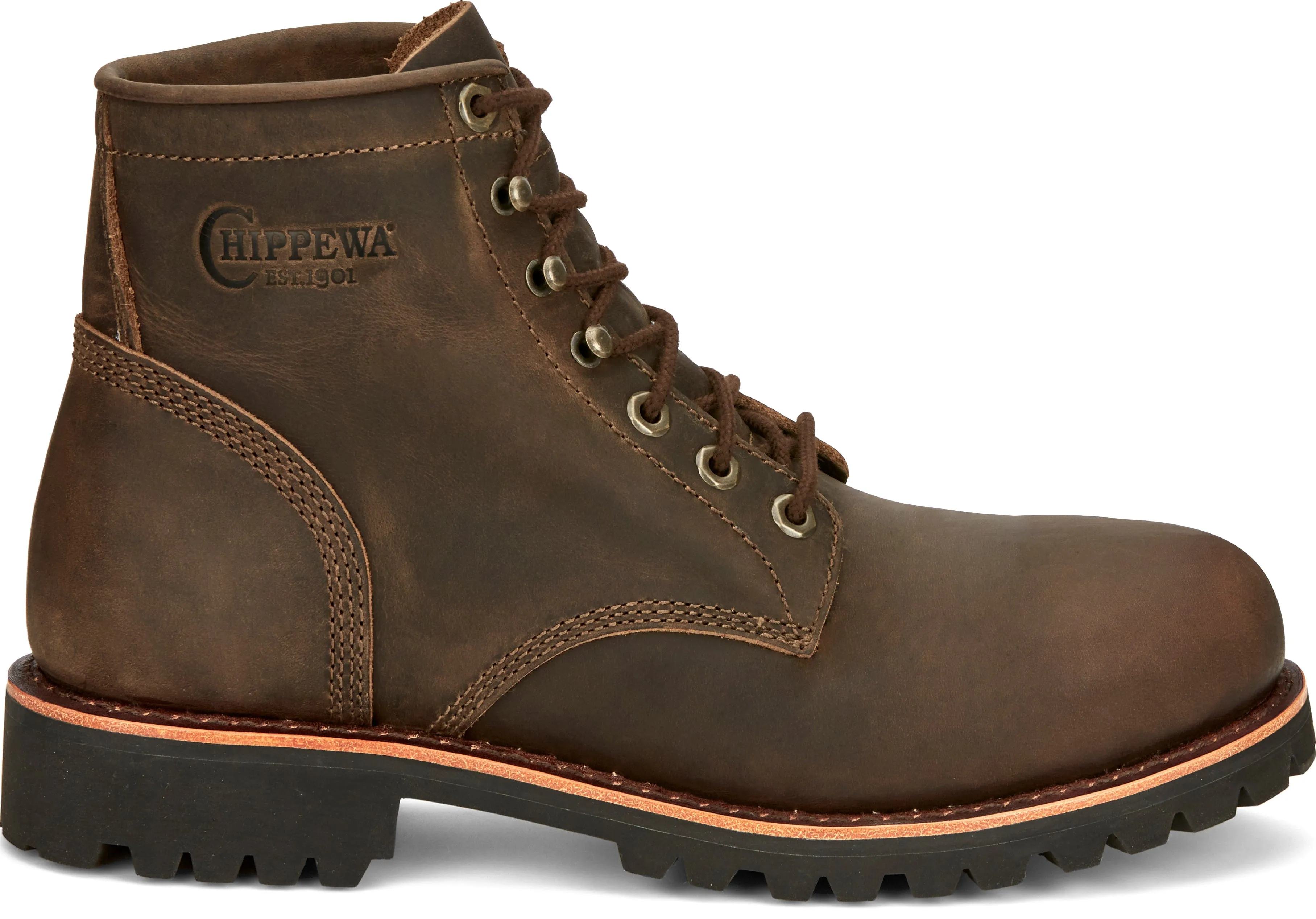 Chippewa Men's Brown Steel Toe Lace Up Work Boots NC2081