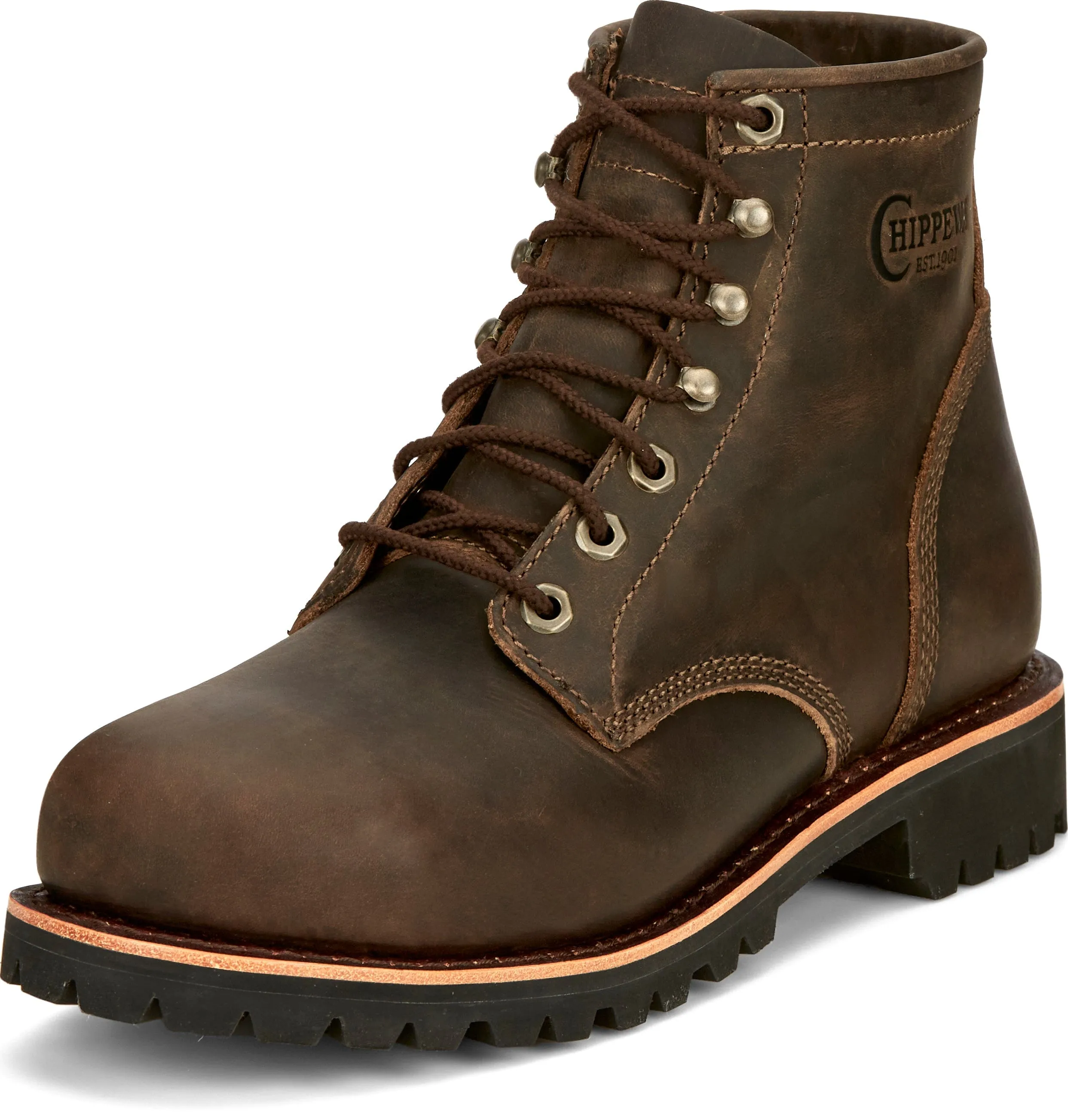 Chippewa Men's Brown Steel Toe Lace Up Work Boots NC2081