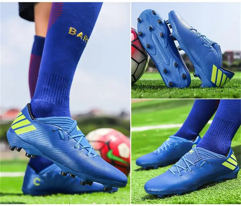 Football Boots Men Kids Adults TF/FG Ultralight Playing Field Train Soccer Shoes Low cut Cleats