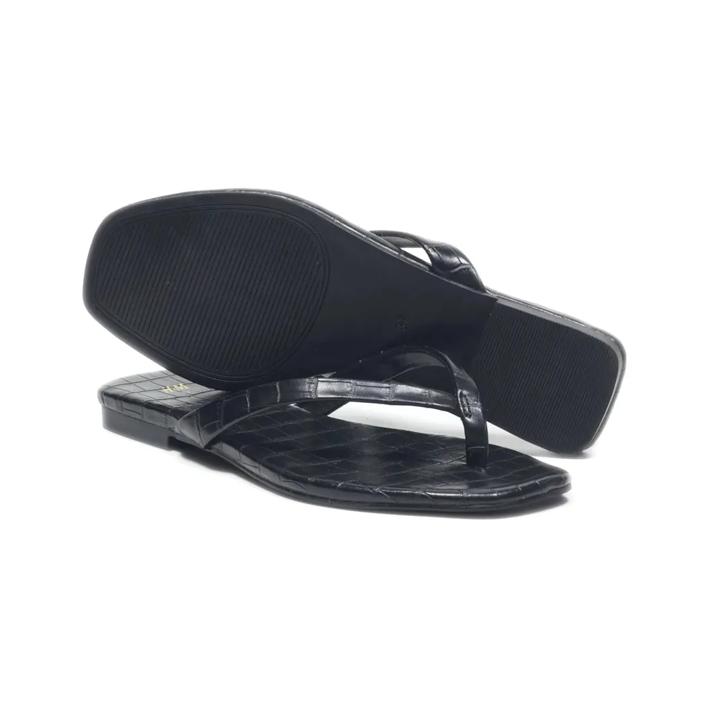 H&M Slippers Leather Black Colour For Women