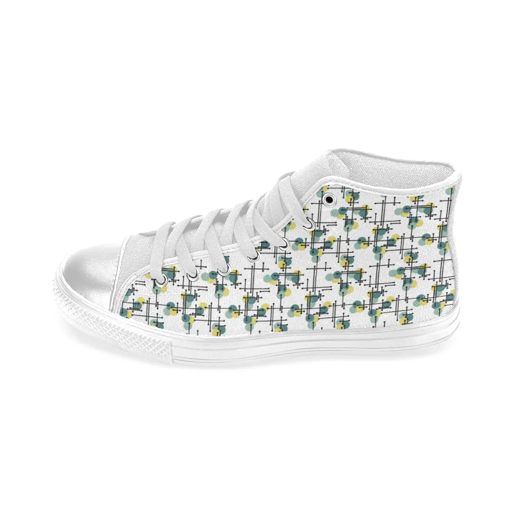 Kids's Molecule Art Polka Print Canvas High Top Shoes