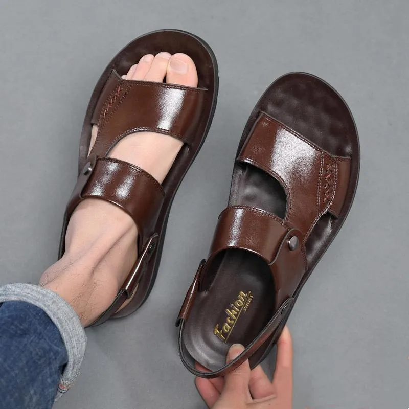 Men soft comfortable open toe flat sandals