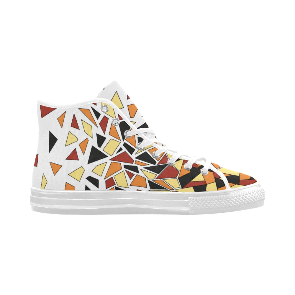 Men's Diffuse Geometrical Print High Top Canvas Shoes