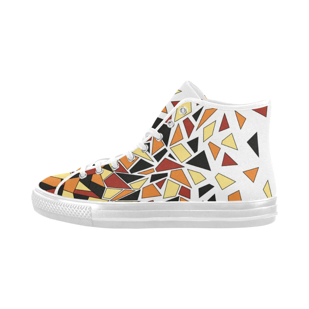 Men's Diffuse Geometrical Print High Top Canvas Shoes