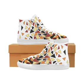 Men's Diffuse Geometrical Print High Top Canvas Shoes