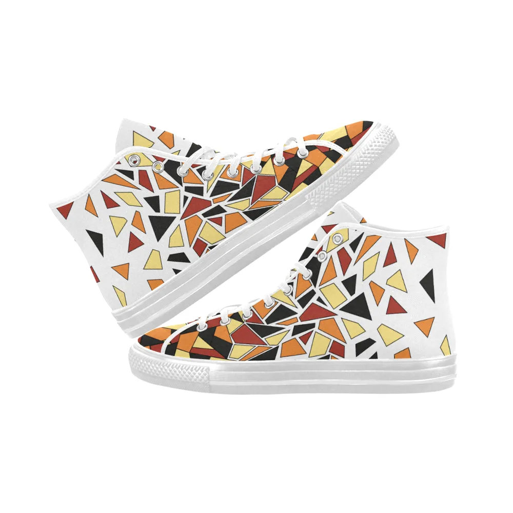 Men's Diffuse Geometrical Print High Top Canvas Shoes