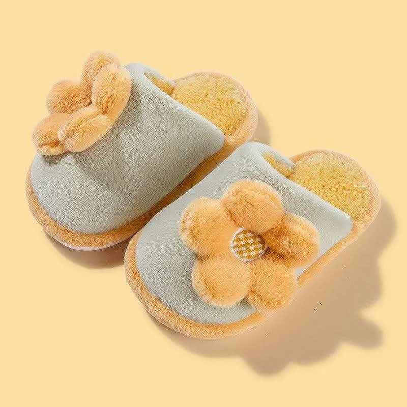 Parent-child Cute Cartoon Indoor Non-slip Soft-soled Cotton Slippers