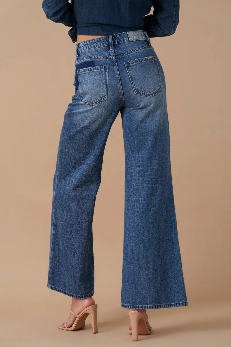 Peyton (Relaxed Wide Leg Patchwork Jean)