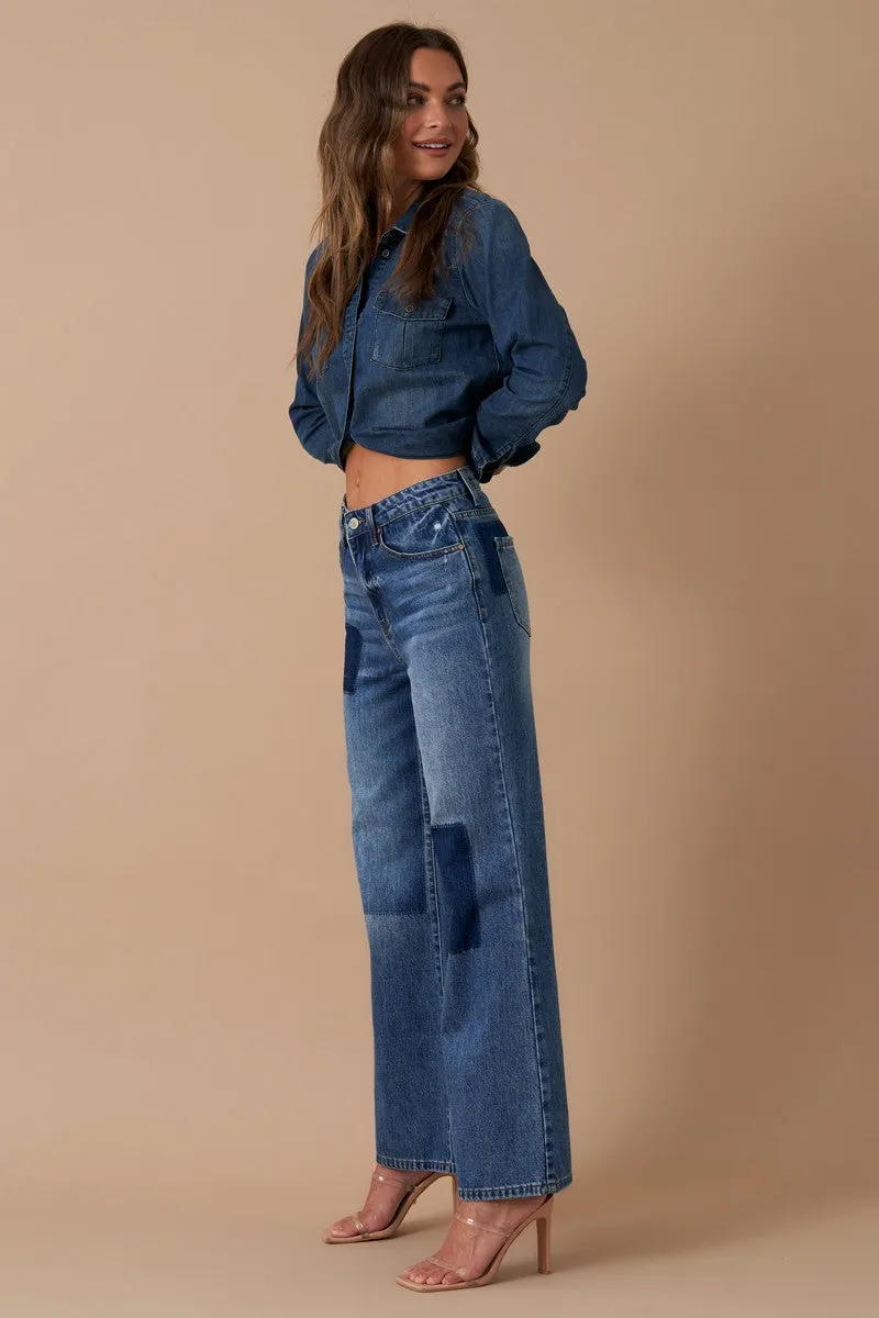 Peyton (Relaxed Wide Leg Patchwork Jean)