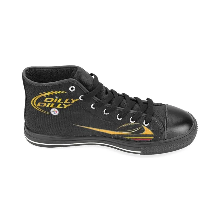 Pittsburgh steelers High Top Shoes Black Yellow Men Women Kids|Dilly Dilly High-top Sneakers