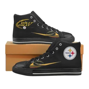 Pittsburgh steelers High Top Shoes Black Yellow Men Women Kids|Dilly Dilly High-top Sneakers