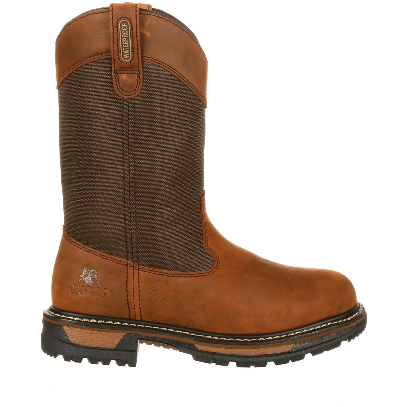 Rocky Men's Ride 10" WP 200G Ins Wellington Work Boot- Brown- FQ0002867