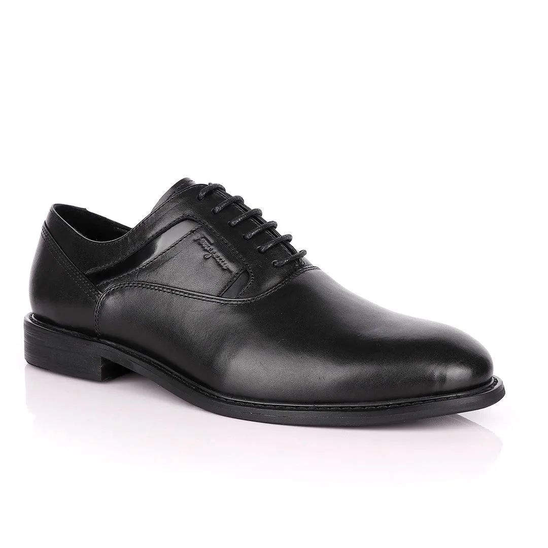 Salvatore Ferragamo Black Leather Oxford Shoe