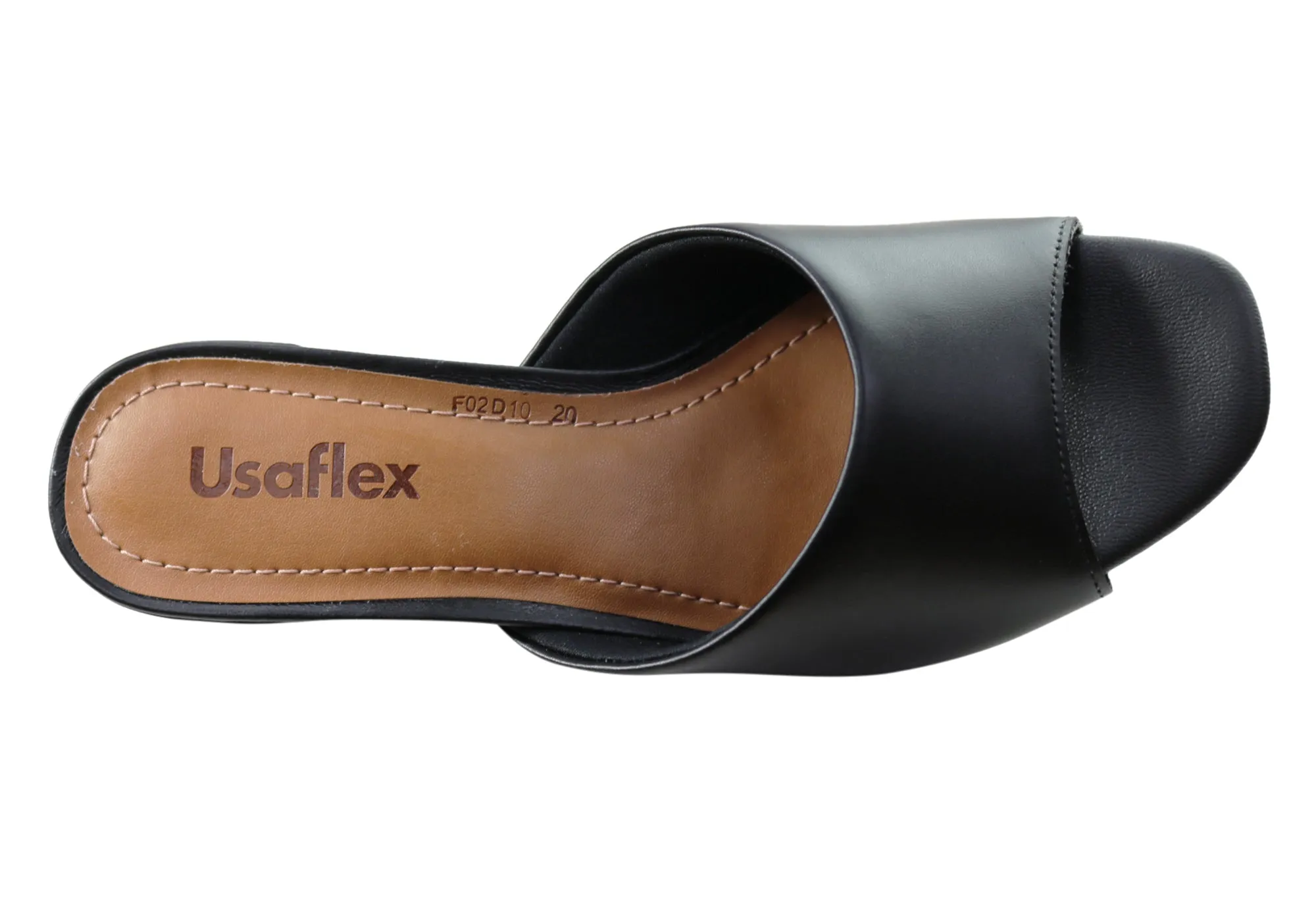 Usaflex Mimosa Womens Comfortable Leather Low Heel Slides Sandals