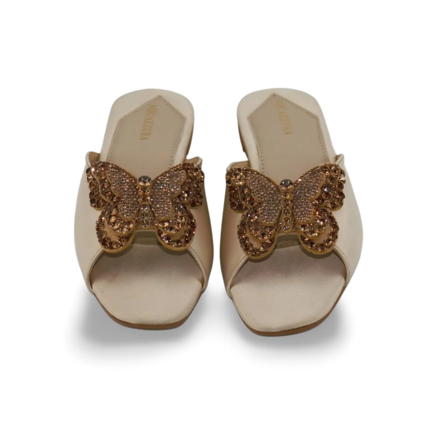 Womens Butterfly Embellished Slide Sandals