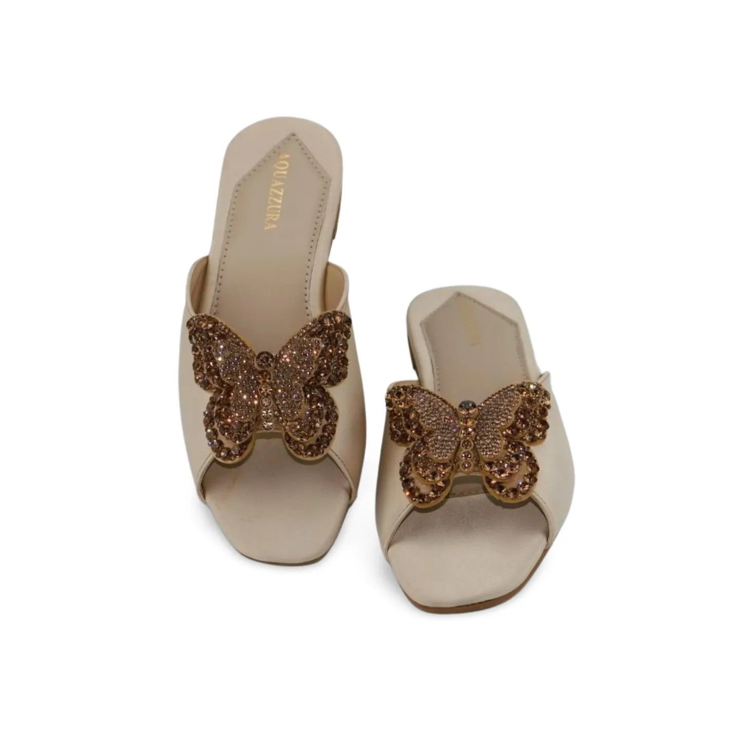 Womens Butterfly Embellished Slide Sandals