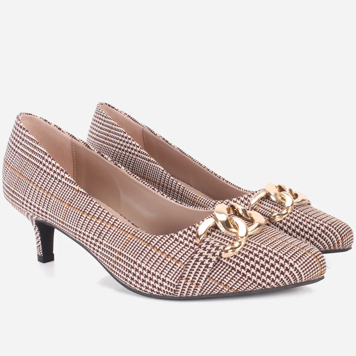 Womens "CINZIA" Patent Buckled Pointed Court Shoes