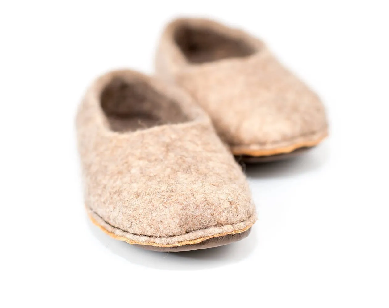 Women's Sheep & Alpaca Wool Slippers - Beige