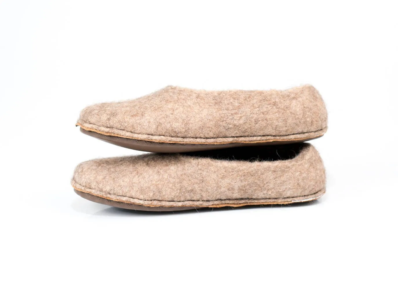 Women's Sheep & Alpaca Wool Slippers - Beige